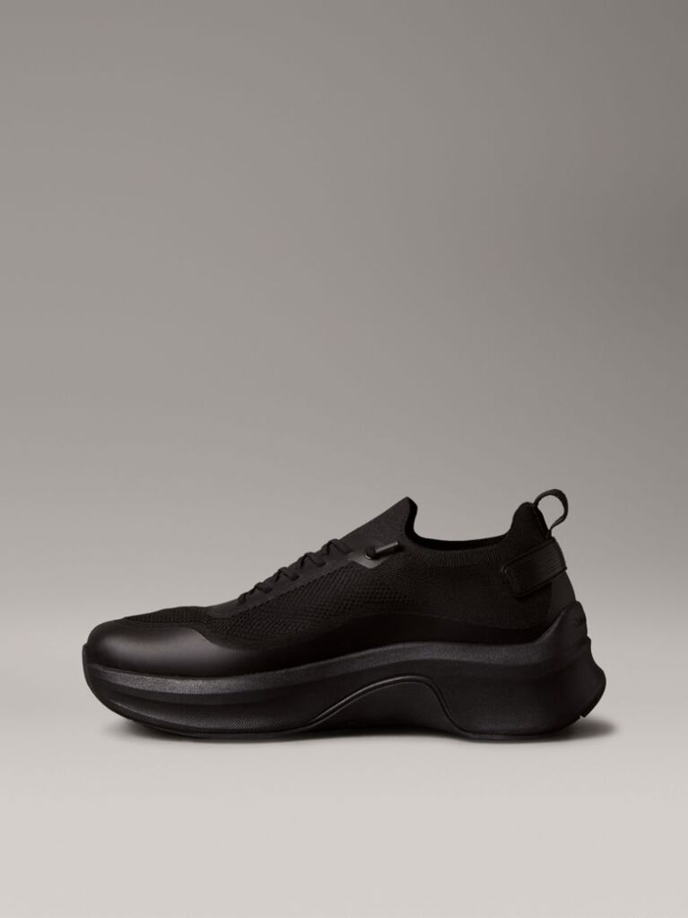 Black Mesh Chunky Runner Sock Trainers  Men