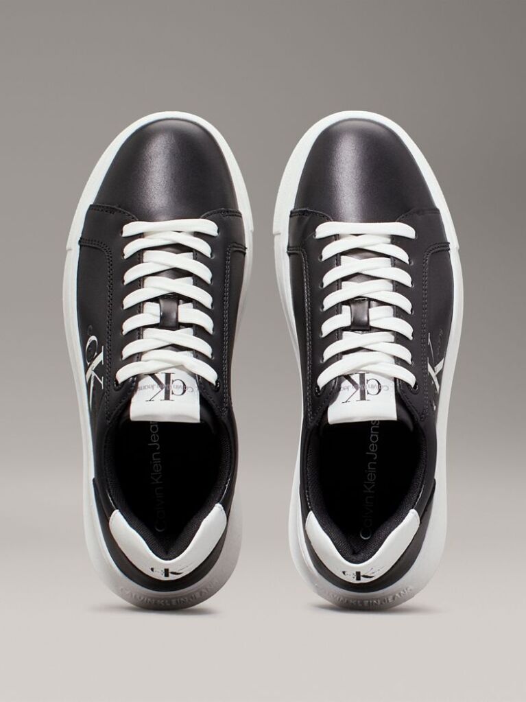 Black Leather Trainers  Women