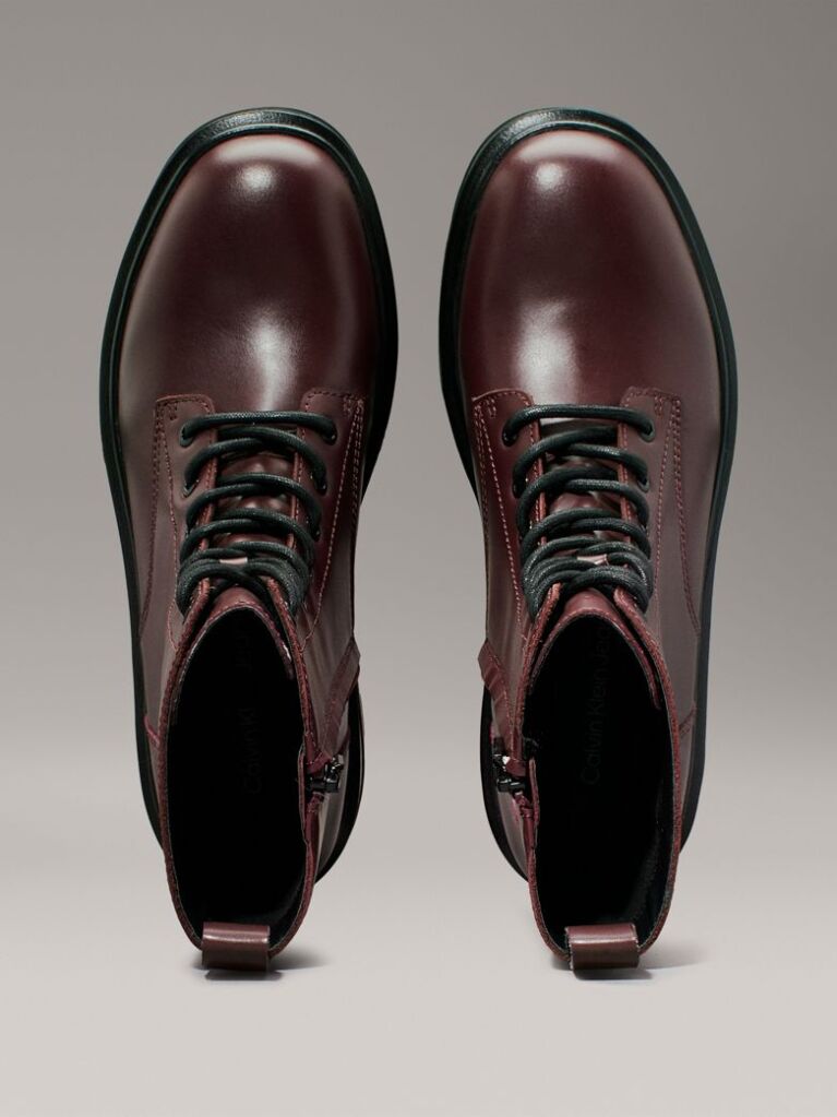 Brown Leather Platform Boots  Women