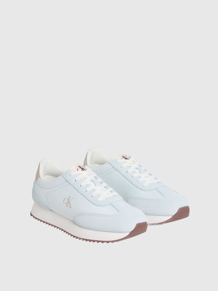 Μπλε Δερμάτινα Sneakers  Γυναίκα