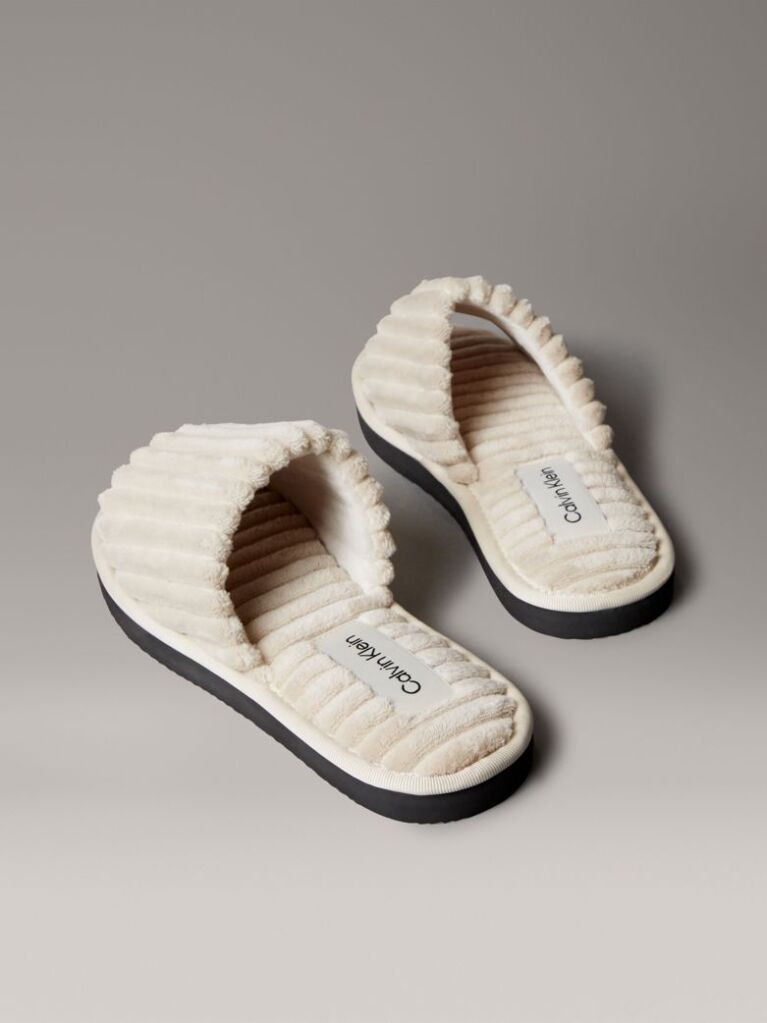 Grey Soft Padded Corduroy Slippers  Women