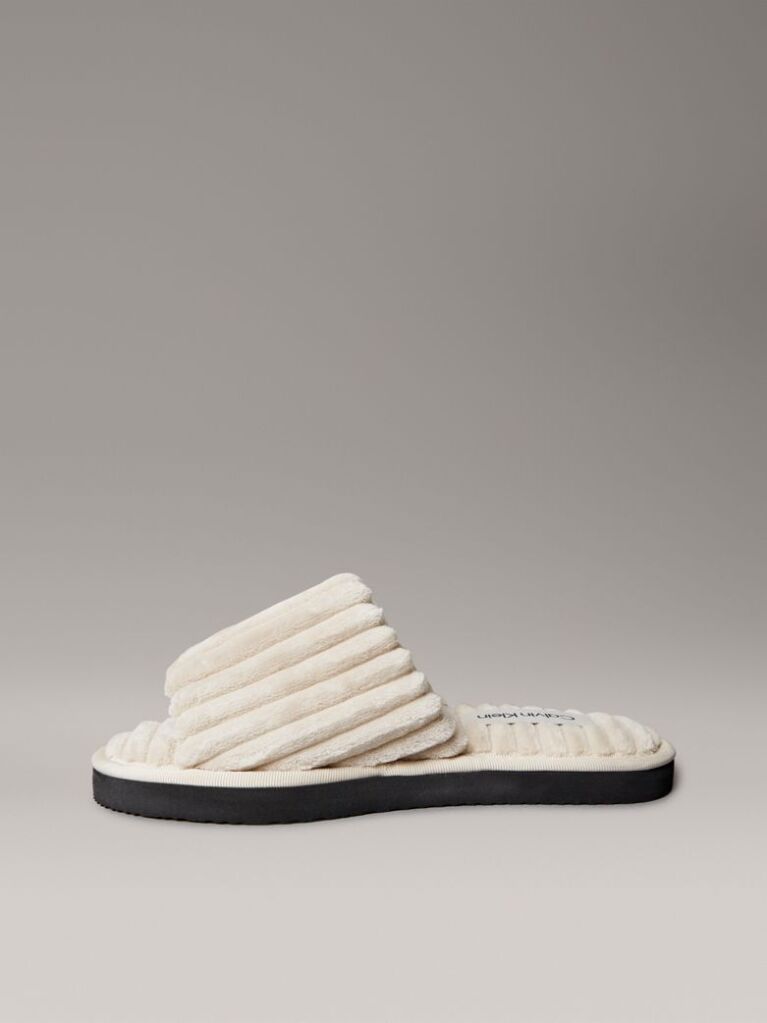Grey Soft Padded Corduroy Slippers  Women
