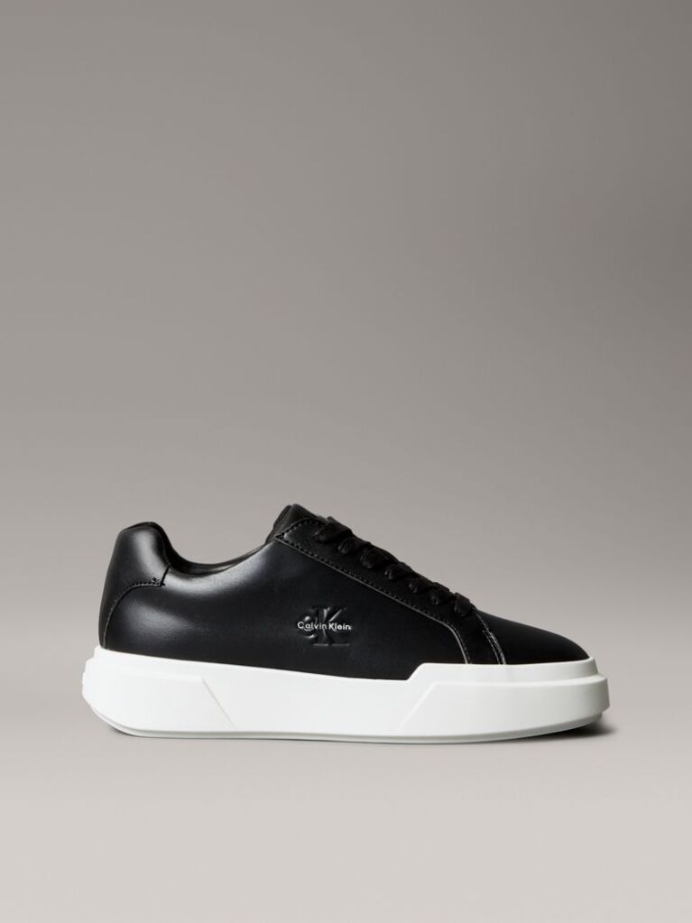 Black Leather Durable Traction NYC Trainers  Women