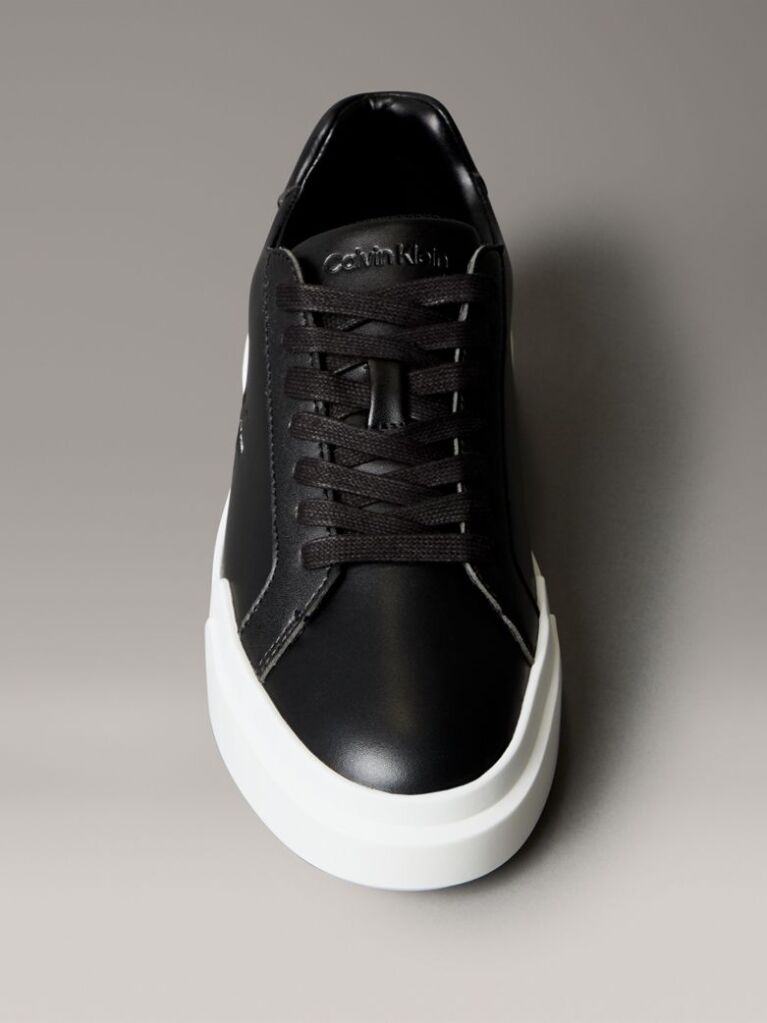 Black Leather Durable Traction NYC Trainers  Women