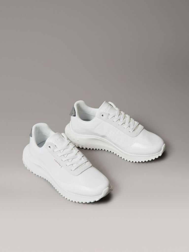White Mirrored Silver Tab Ultralight Trainers  Women