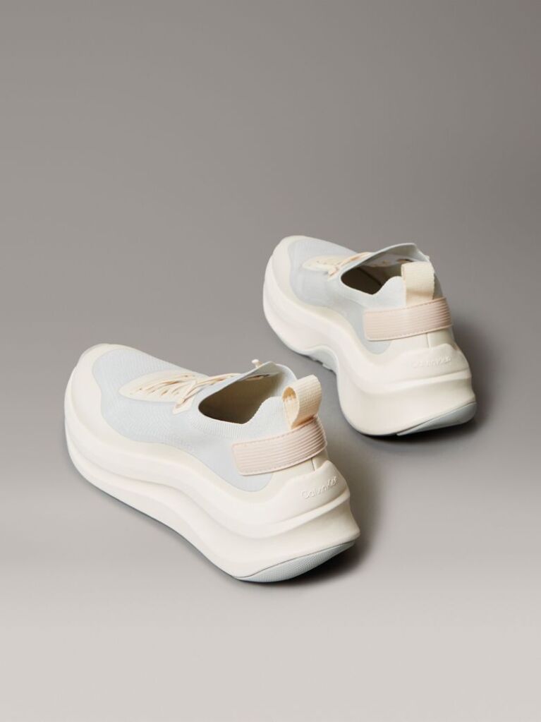 Grey Mesh Chunky Runner Sock Trainers  Women