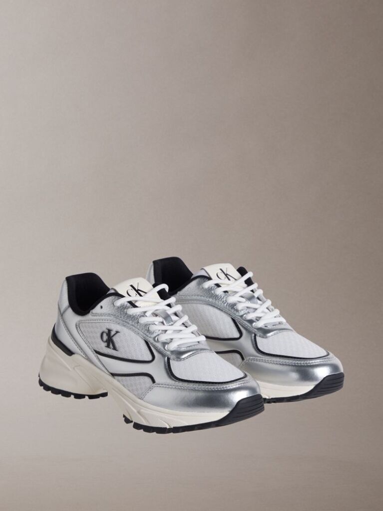Silver Trailblazer — Mesh Mix Runner Trainers  Women