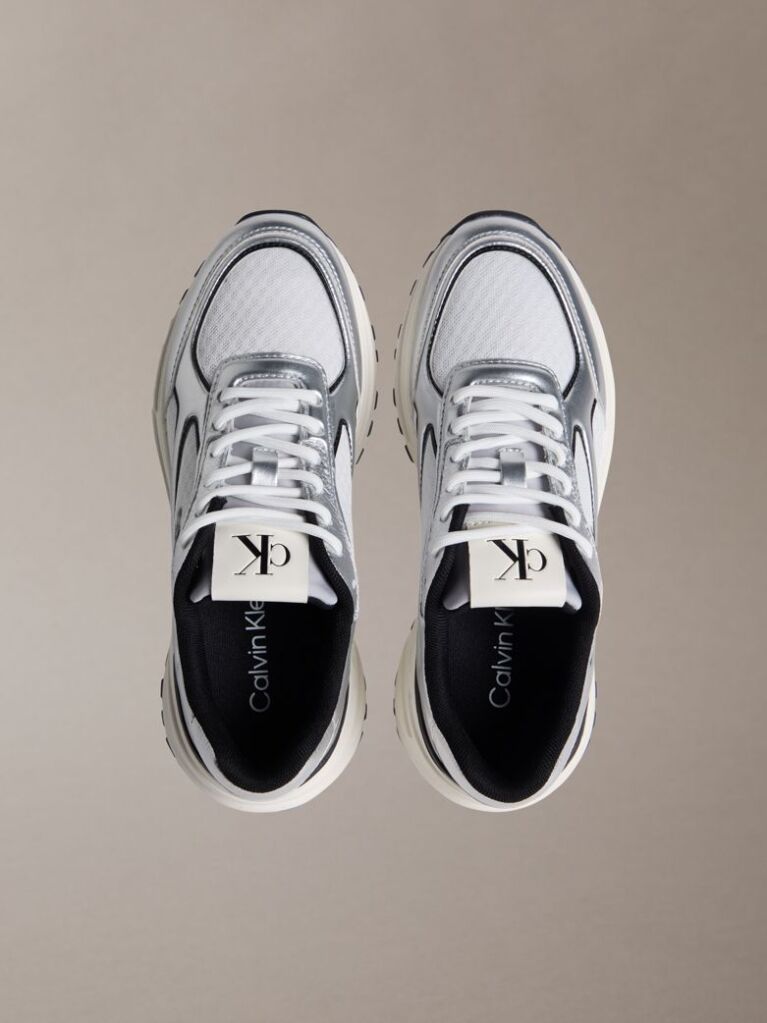 Silver Trailblazer — Mesh Mix Runner Trainers  Women
