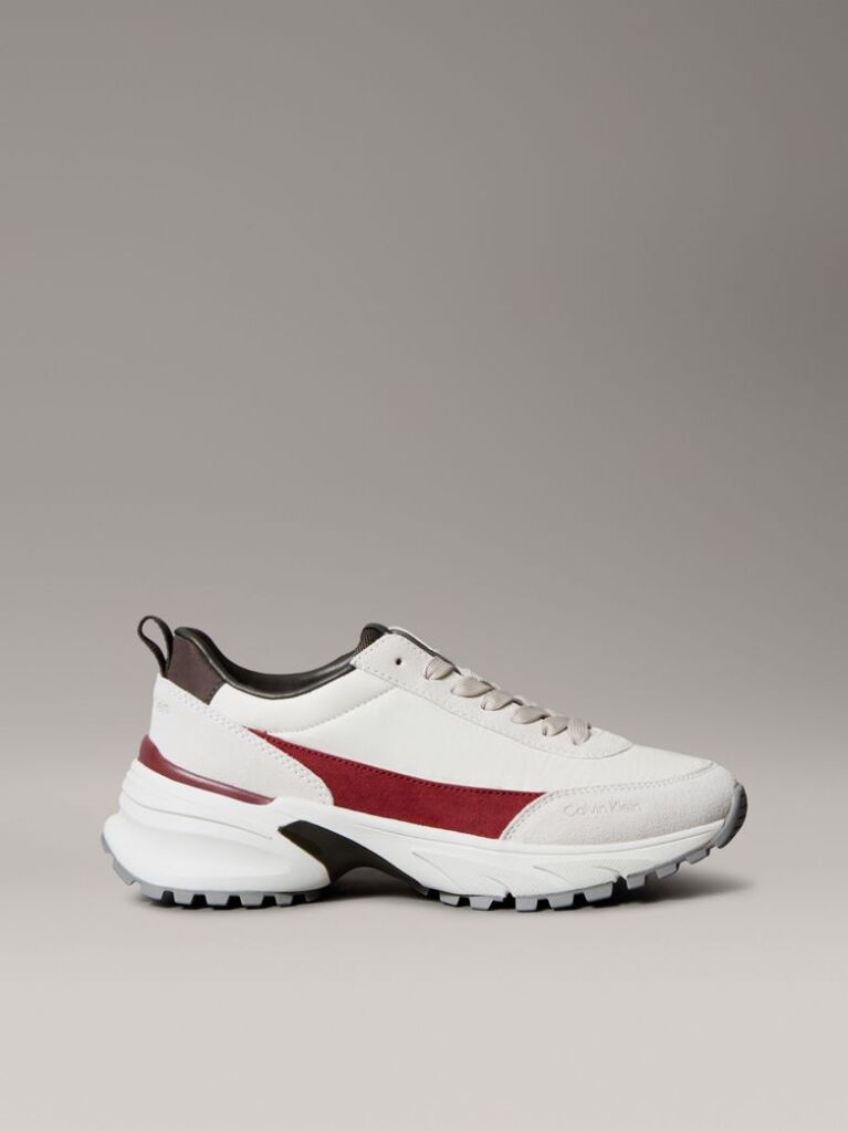 White Suede and Nylon Runner Trainers  Women