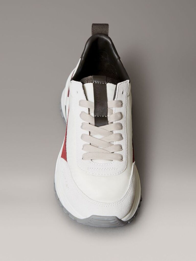 White Suede and Nylon Runner Trainers  Women