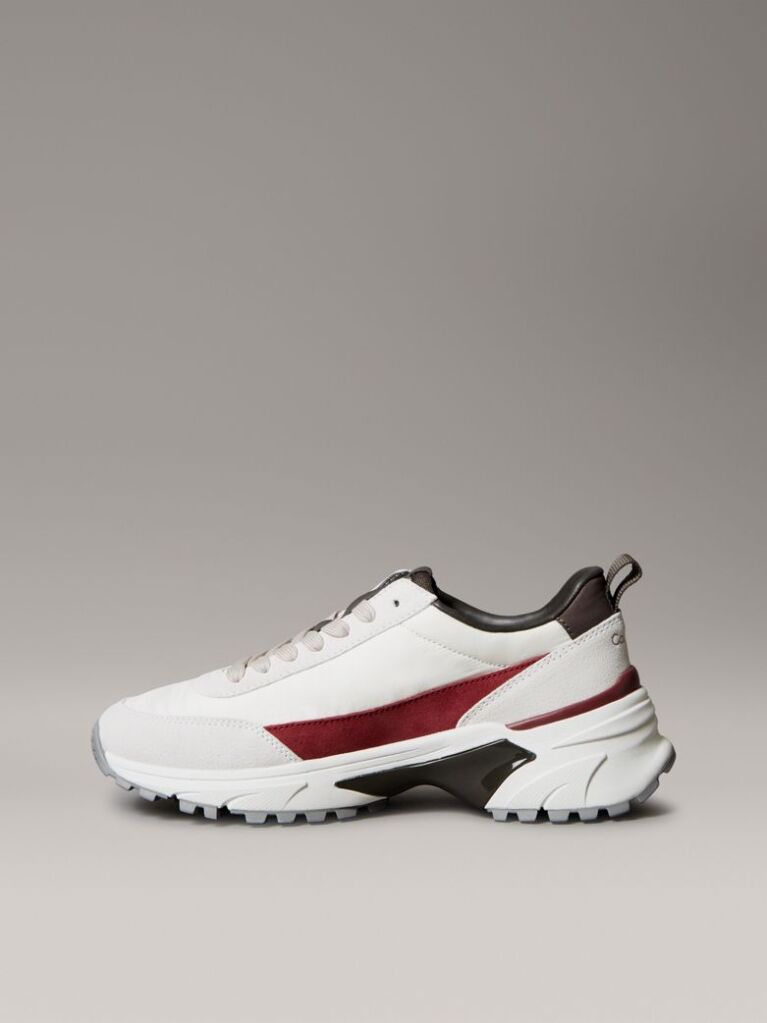 White Suede and Nylon Runner Trainers  Women