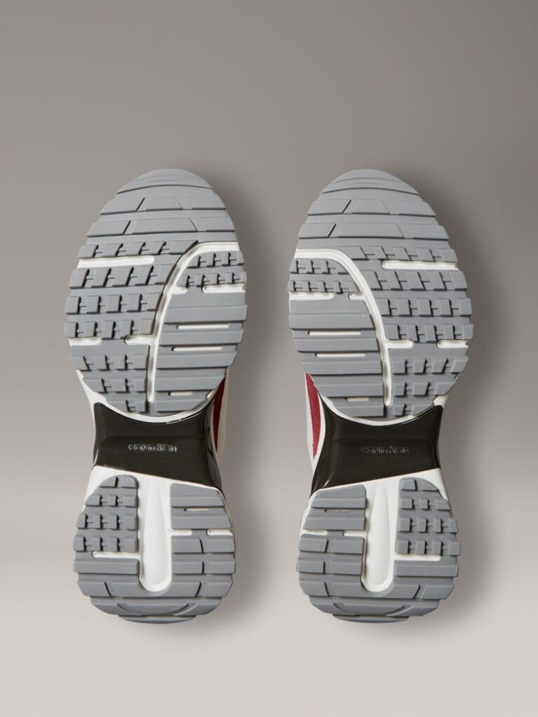 White Suede and Nylon Runner Trainers  Women
