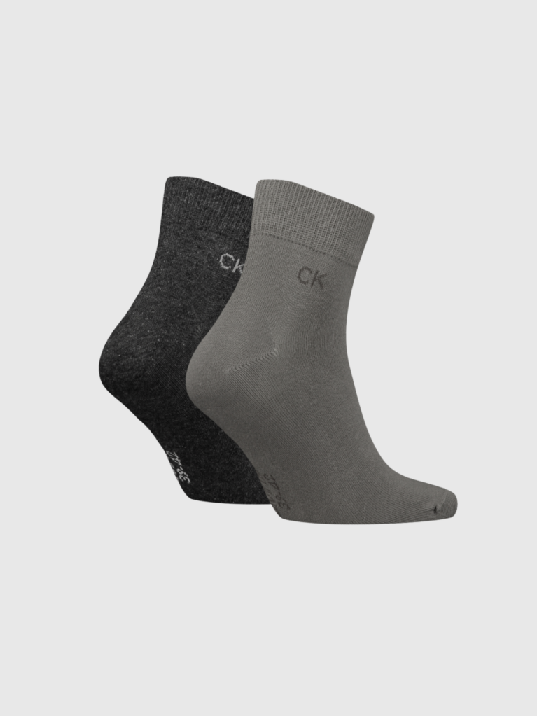 Grey Calvin Klein Men's Quarter Socks 2 pack  Men